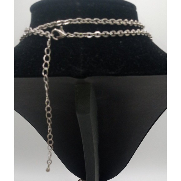 Articulated Silver Tone Rhinestone Owl Pendant Necklace - Picture 9 of 9